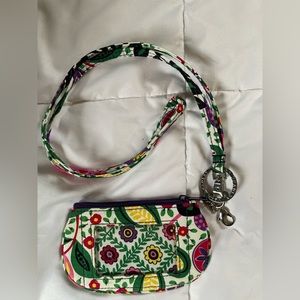 NWOT Vera Bradley ID holder zip case lanyard
